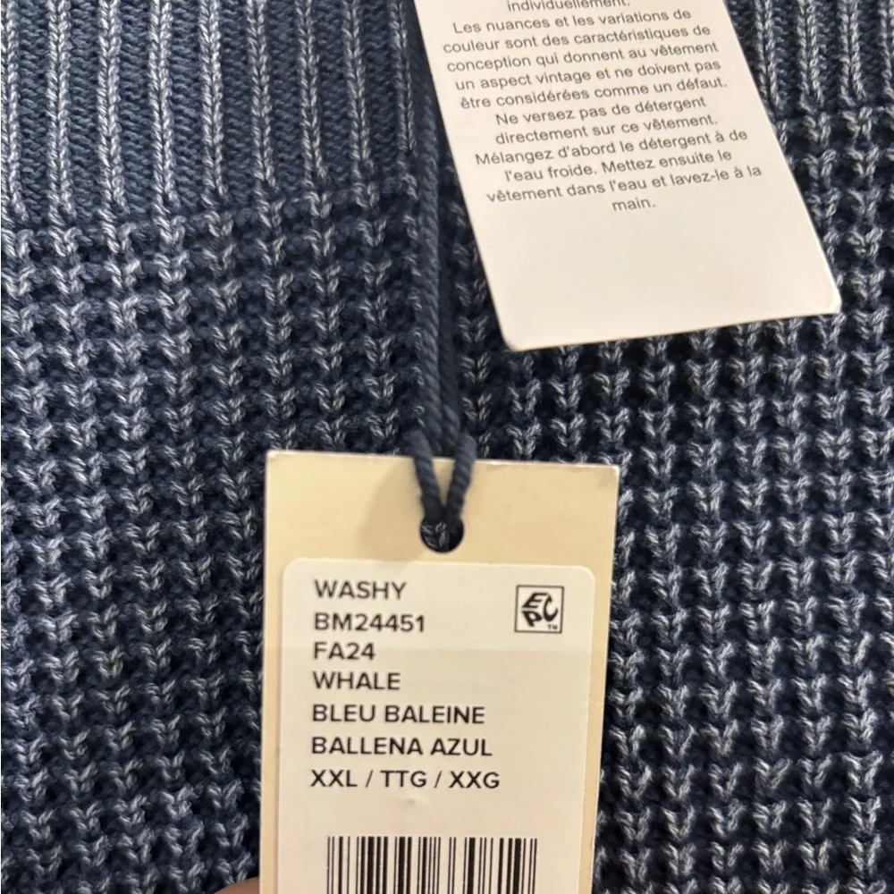 Buffalo David Bitton Men's Textured Blue Crewneck Sweater